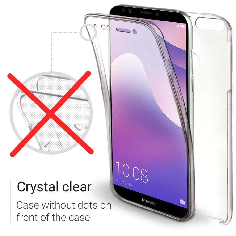 Case 360 Degree Silicone Clear Cover for Huawei HONOR 7C PRO 7CPRO LND-AL29 LND-AL30 LND-AL40 Hard PC Back Soft TPU Front |