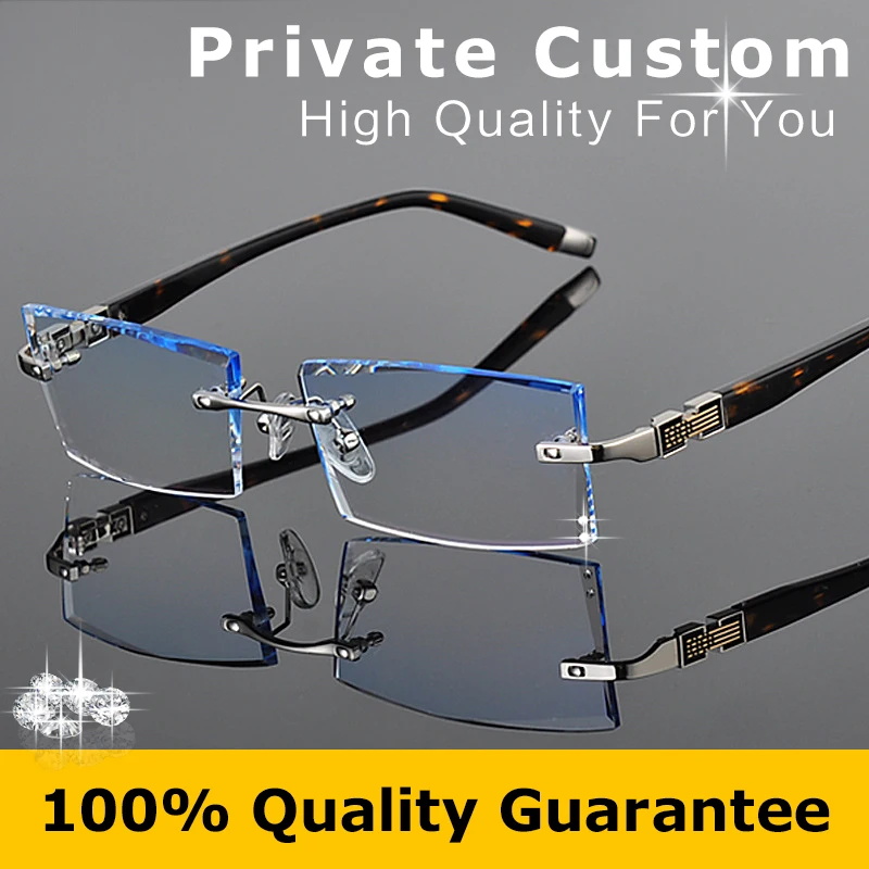 Luxurious Glasses 2016 Optical Eyeglasses Men Rimless Myopia