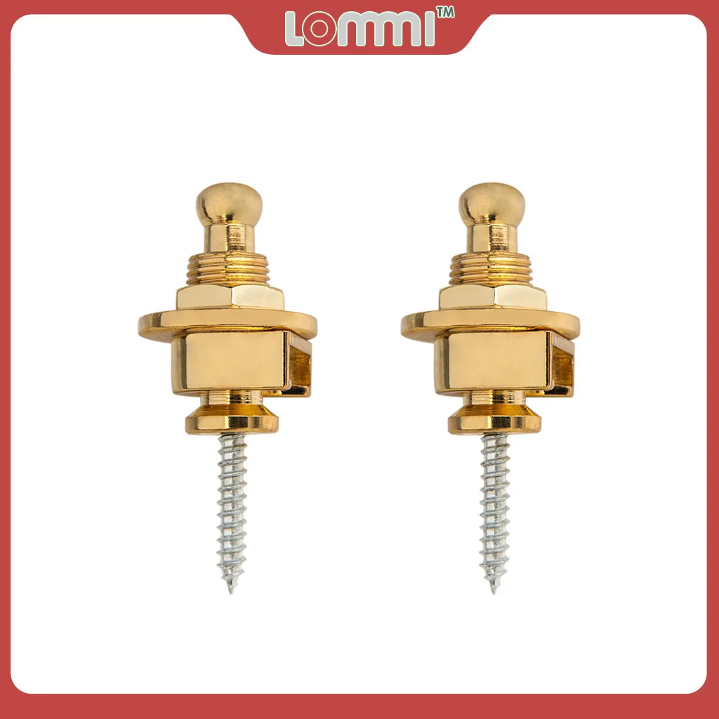 

LOMMI 2Pcs Guitar Strap Lock Metal Button Hold Tight Easy Remove Screw For Acoustic Electric Bass Guitar Strap Lock Accessories