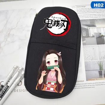 

Anime Demon Slayer Ghost Blade Cartoon Print Pen Bag Student Pencil Case Teenage Boy GirlStorage Bag Kids School Stationery