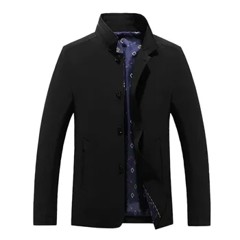 

JAYCOSIN 2018 NEW Men Winter Warm Trench Woolen Coat Slim Fit Casual Reefer Jackets Solid Stand Collar Button Peacoat parka Aug