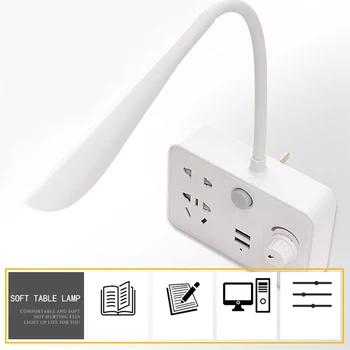 

Adjustable Brightness Multifunctional Power 2 AC Adapter Socket Lamp 2 USB Charging Socket 10A 250V Converter Night Light