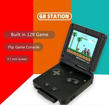 

Retro 2.7 inch Portable Handheld Game Console Built in 129 Game with Game Cartridge Flip game console For FC Kid's Gift