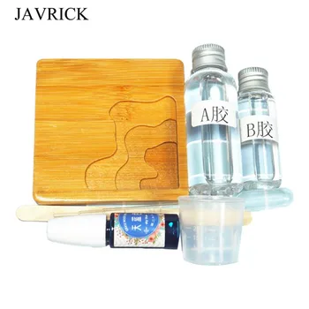 

DIY Crafts Making AB Glue Coaster Wood Tray Crystal Epoxy Material Package