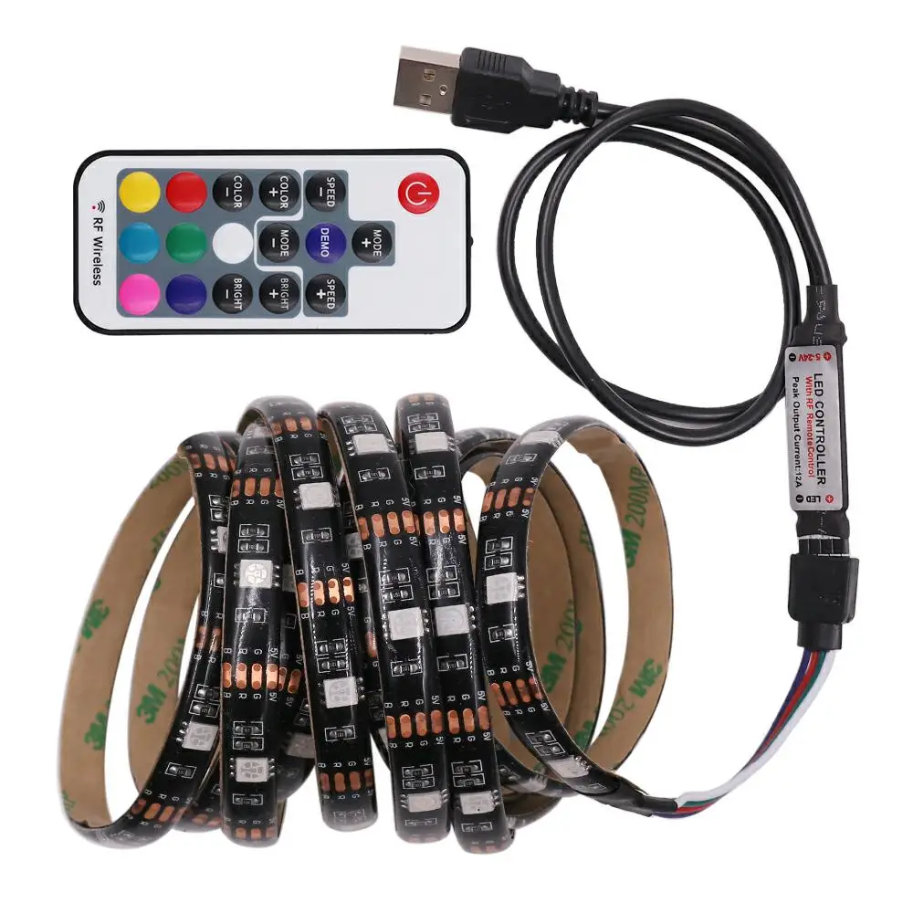 Пульт дистанционного управления 5050 RGB ленточный светильник USB 5 В DC 30 светодиодный s/m RGB led полоса ТВ декоративный светильник ing 1 м 2 м 3 м 4 м 5 м