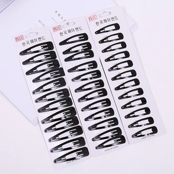

12pcs/Set Black Snap Hair Clips 45/60mm Craft Bow Handmade DIY Hair Accessories For Girl Hairgrip Hair Clip Water Drop Clip