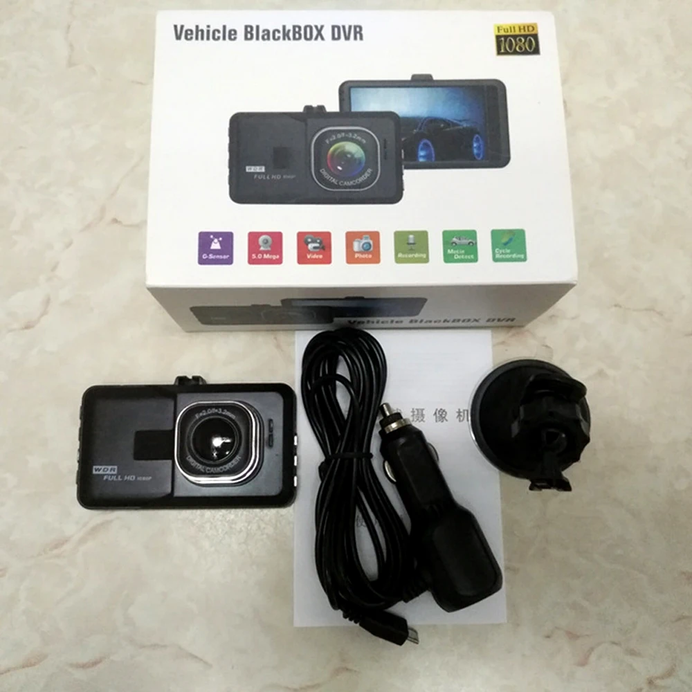 3-дюймовый HD 1080P Автомобильный видеорегистратор DVR камера ночного видения многослойная фильтровальная анализ циклическая запись