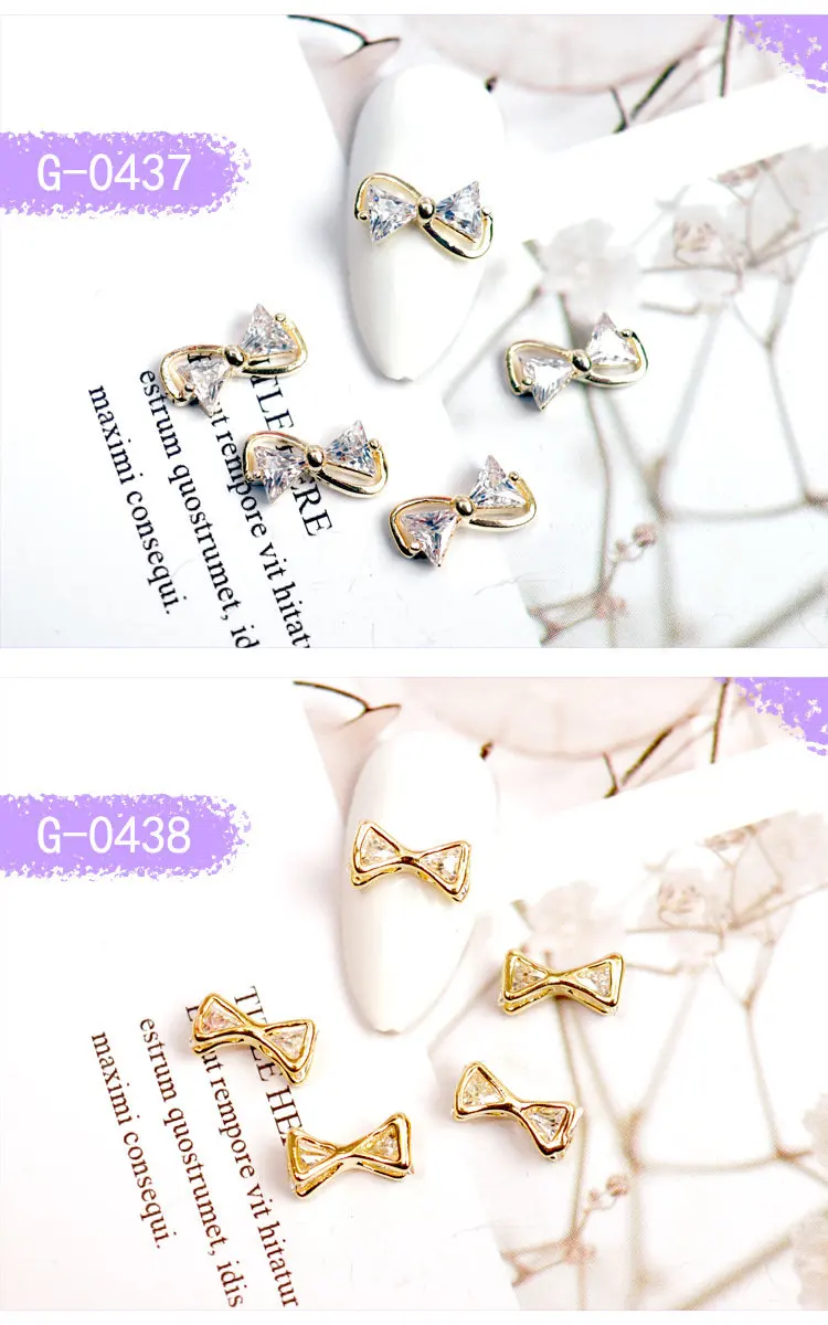 10 stücke Luxus Bogen Schmetterling Flügel Zirkon Kristalle Strass Nagel Schmuck Nail Art Dekorationen Nägel Zubehör Charms Lieferungen – Detail 15