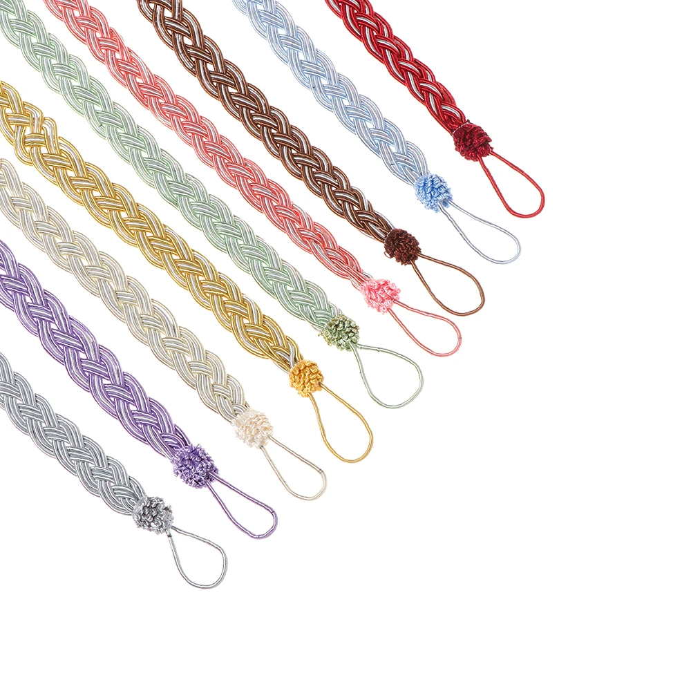 Braided Satin Rope Simple Curtain Tie Backs Tiebacks Hold Backs Curtain Voile Strap Home Decorations 2 PCS curtain accessories curtain tiebacks