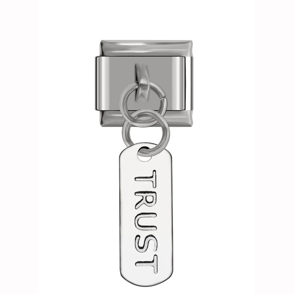 TRUST Hapiship 9 мм ширина Daisy TRUST FAMILY BELIEVE LOVE высококачественный браслет из нержавеющей стали для изготовления ювелирных изделий DJ77 - Окраска металла: TRUST