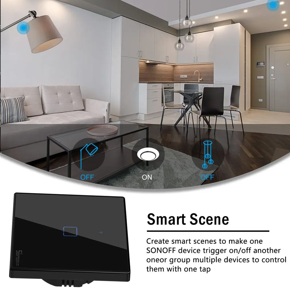 T0/T1/T2/T3 штепсельная вилка европейского стандарта TX Wi-Fi Сенсорный настенный светильник Беспроводной переключатель умный дом пульт дистанционного управления 1/2/3 голоса/APP пульт дистанционного управления Управление с Alexa Google