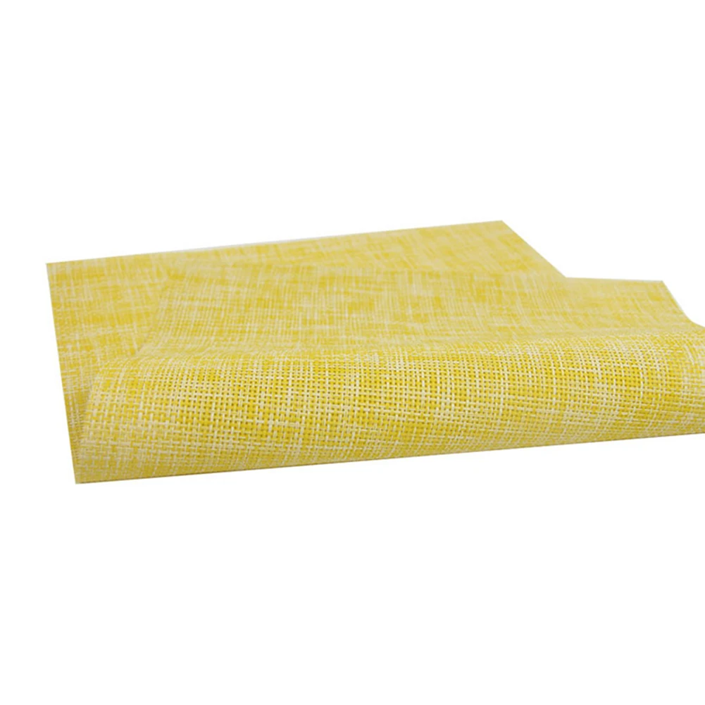 Yellow and White 6 шт для обеденного стола подставки теплоизоляция Водонепроницаемый защита Нескользящая Подставка для столовых приборов Однотонные Пластик коврик FPing в - Цвет: Yellow and White