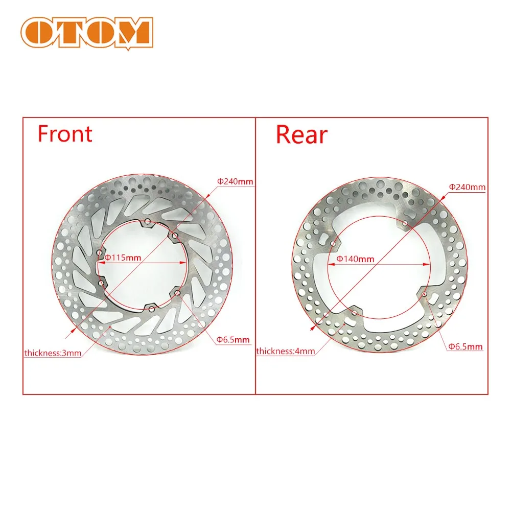 OTOM для HONDA CRF мотоциклетные Передние Задние тормозные диски набор CRF250R CRF250X CRF450R