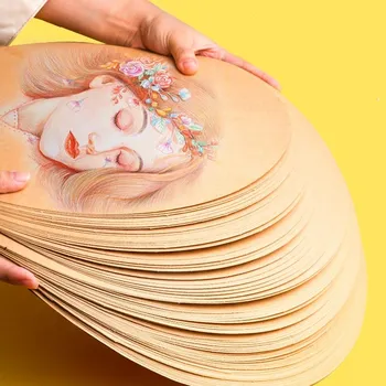 

50 sheets of round drawing paper for painting color lead gouache sketch professional hand-painted cardboard for art supplies