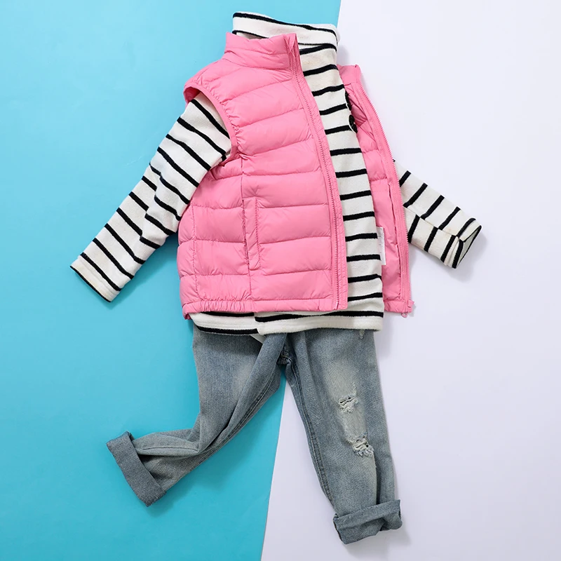 Kids Vest Coat Autumn Duck Down Sleeveless Waistcoats Boys Girls