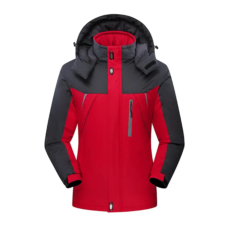 Лыжная куртка мужская зимняя для спорта на открытом воздухе походная ветрозащитная Водонепроницаемая флисовая куртка мужской размера плюс теплые лыжные куртки для сноубординга - Цвет: Красный