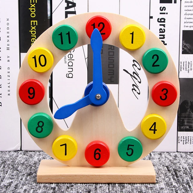 Kids Wooden Numbers Sorting Clock Circular Cognitive Development Educational Toy 4