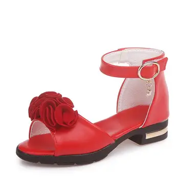

Flowers Girls Sandals Beach Children'S Shoes Princess Kids Sandals Summer Shoes Girl High Heels 4 5 7 8 9 10 11 12 Year Old