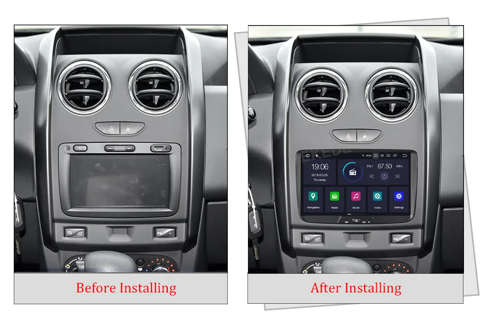 Perfect Android 9.0 4G+64G 1din IPS DSP car DVD Stereo Player for  Duster Dacia Sandero Logan Dokker Auto Radio GPS  Navigation 6