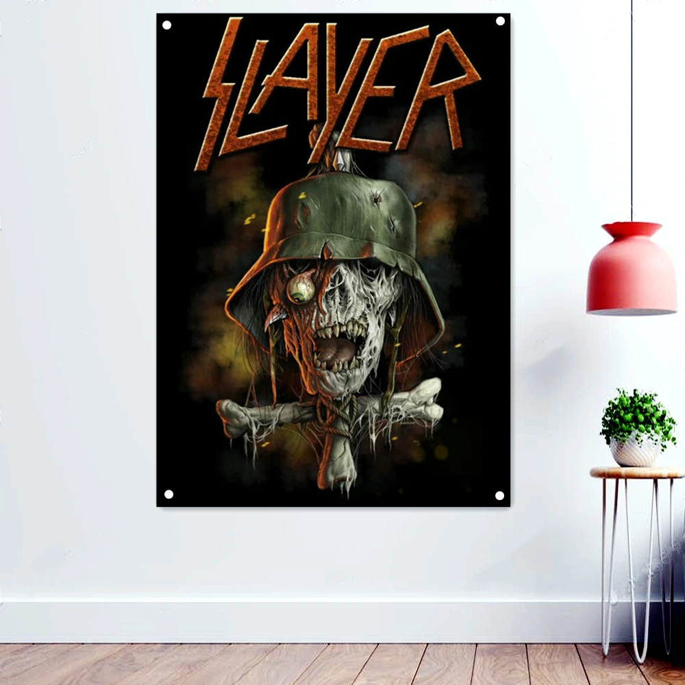 

Cross Skull Death Metal Artist Flag Wall Chart Tapestry Dark Art Rock Music Poster Band Icon Banner Wall Sticker Home Decoration