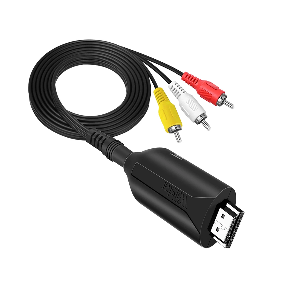 Hdmi Adapter Cable Hdmi Adapter Usb Adapter Cable HDMI TO AV Scaler Adapter HD Video Composite Converter Box HD to RCA AV/CVSB L/R Video 4K30HZ Support NTSC PAL