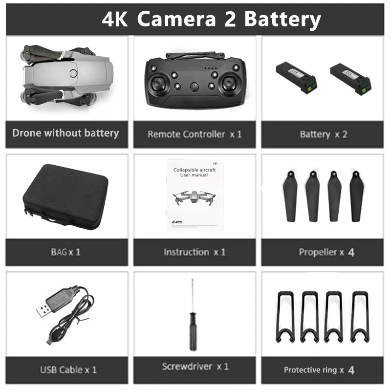 4K 2Battery Bag KEELEAD E68 Дрон 4K wifi FPV широкоугольная камера дроны HD 1080P камера оптический поток Квадрокоптер складной рычаг RC Дрон VS E58 M69G - Цвет: 4K 2Battery Bag
