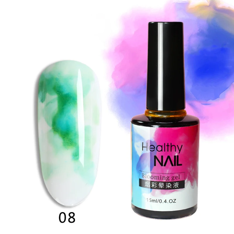 15ml Watercolor Ink Nail Polish Blooming Gel Smoke Effect Magic Smudge Bubble DIY Varnish Manicure Decoration Nail Fashion TSLM2 - Цвет: 08