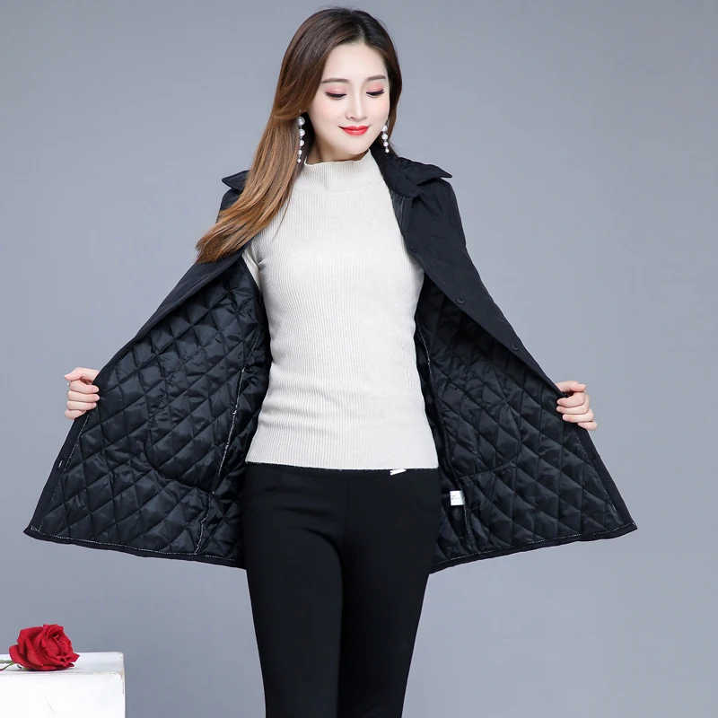 Autumn winter Warm thin quilted jacket Long-sleeved Jacket Parkas new middle age women cotton-padded tops mother Cotton coat 2