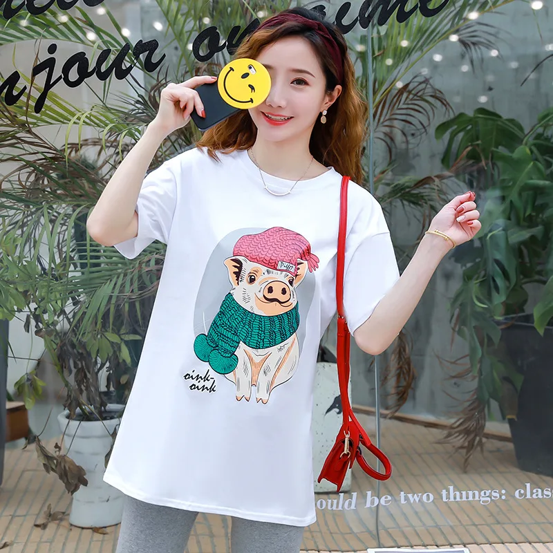 

Maternity Clothes 2019 Summer New Style Korean-style Fashion Pregnant Women Printed T-shirt