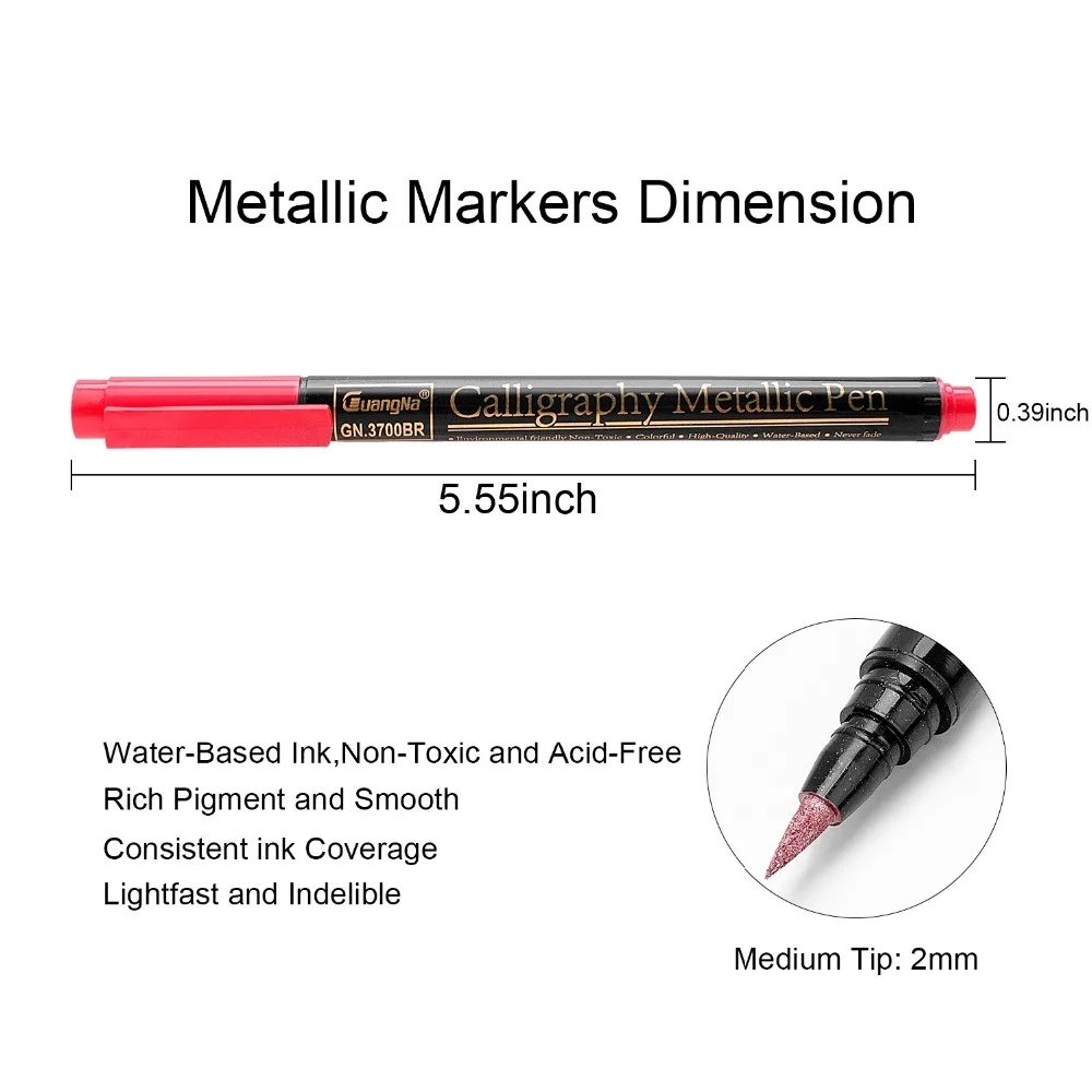 Rotuladores metálicos rotuladores de pintura de arte 12 bolígrafos