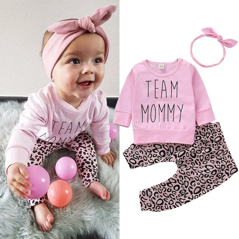 Комплект из 3 предметов для маленьких девочек футболка с длинными рукавами Топы +