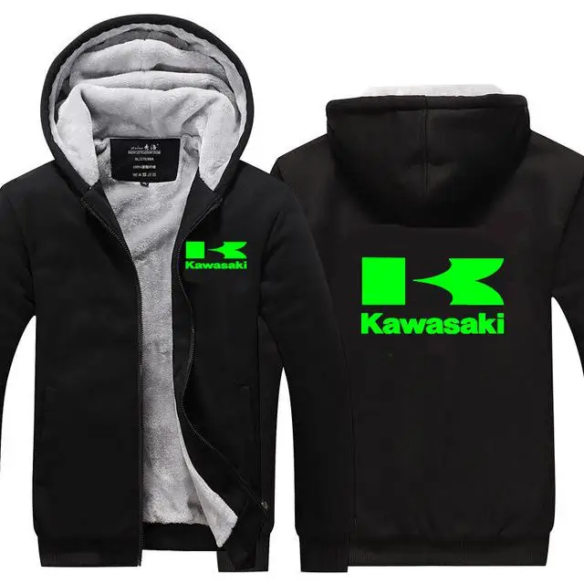 Мужские толстовки зимние утепленные мужские свитера Kawasaki для мужчин зимние толстовки на молнии пальто NM - Цвет: Серый