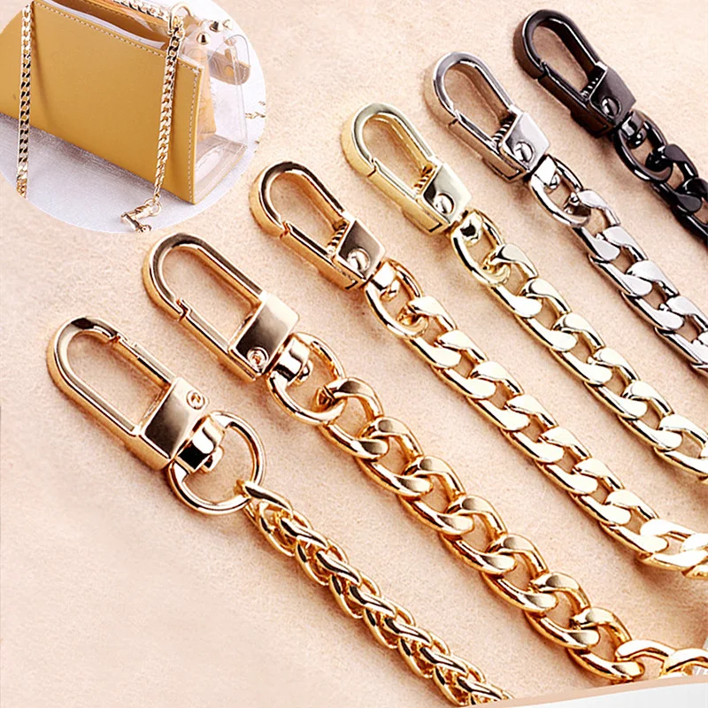 

Fashion 120cm Handbag Metal Chains Shoulder Bag Strap DIY Purse Chain Gold Rhodium Bag Handles Bag Accessories Chain 2020