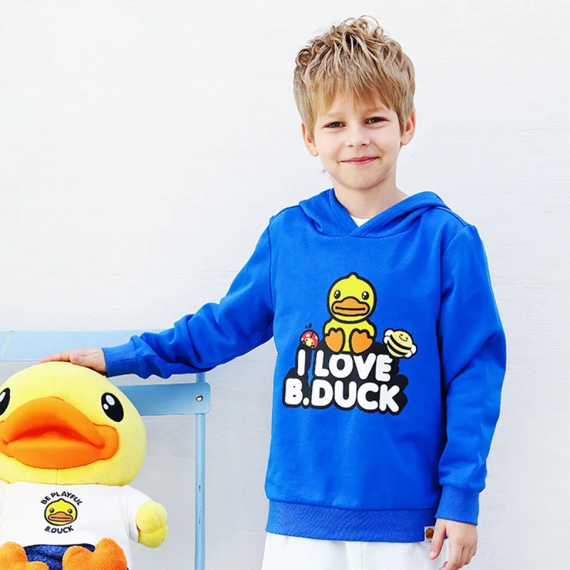 

B. Duck Small Yellow Duck Spring New Style Cartoon Pattern Pullover CHILDREN'S Sweater Men And Women Children Knit Hat Hoodie