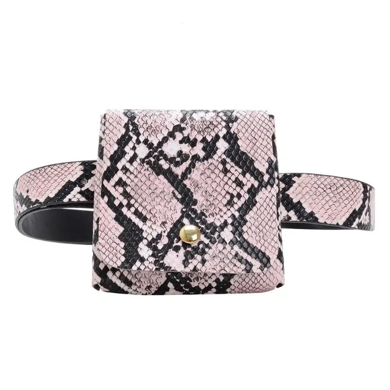 Мини поясная сумка в стиле ретро со змеиным принтом, Женская винтажная поясная сумка из искусственной кожи, маленькая сумочка через плечо