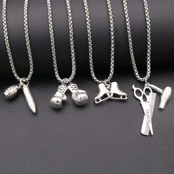 

Fashion Creativity Popular Handmade Necklace, Bullet Charm, Hair Dryer Charm, Boxing Glove Charm, Ice Skate Charm, A2113