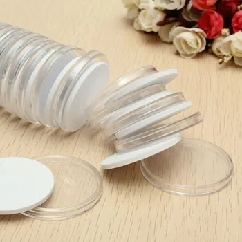 

Clear Round Coin Capsules Holders Storage Case Container Display Accessories