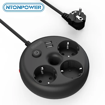 

NTONPOWER Network Filter USB Power Strip for Travel Universal Electrical Socket EU Plug Extension cord popsocket for phone