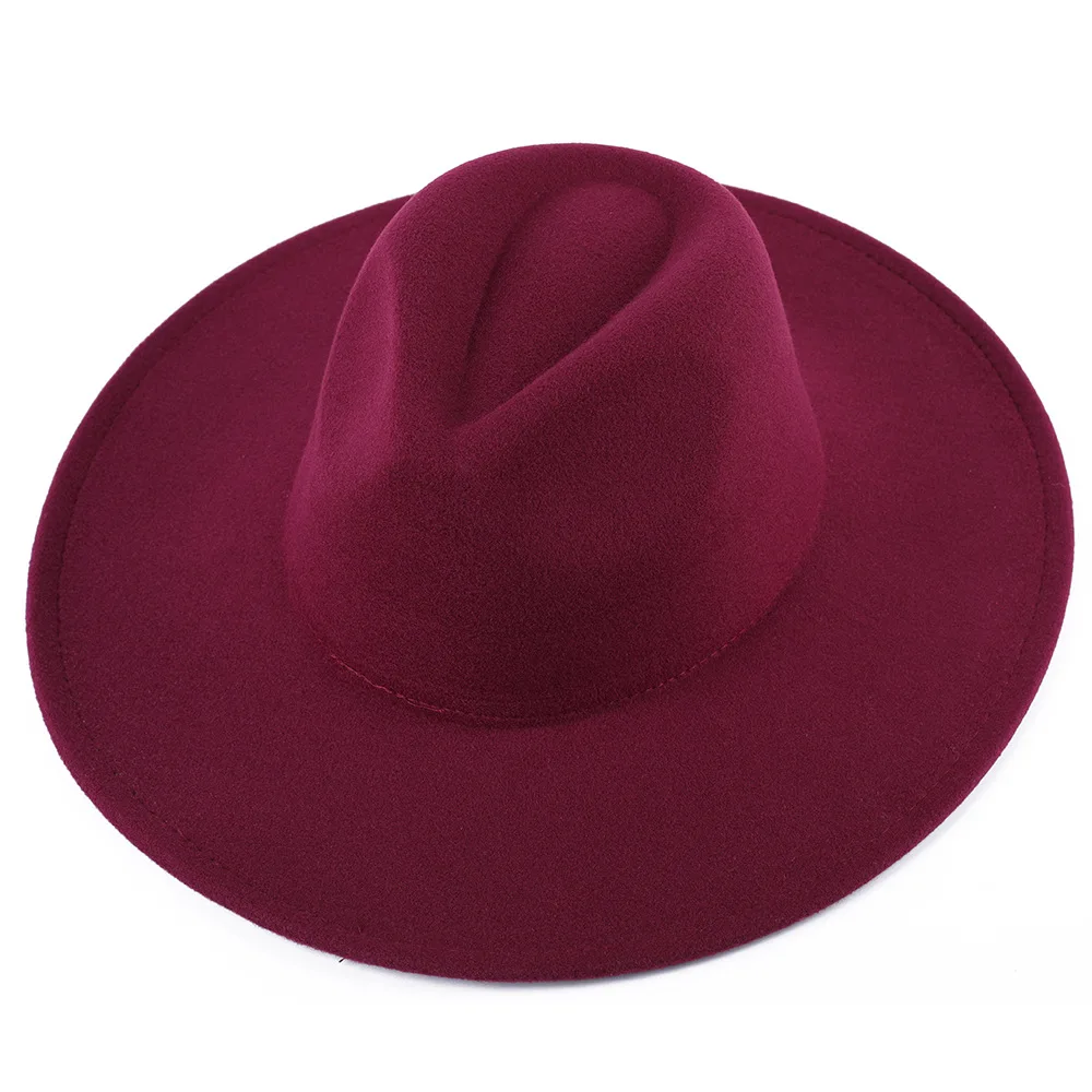 New Wide Brim Fedora Hat Women Men Wool Felt Hats Gentleman Elegant Lady Winter Jazz Church Panama Sombrero Cap stingy brim hat