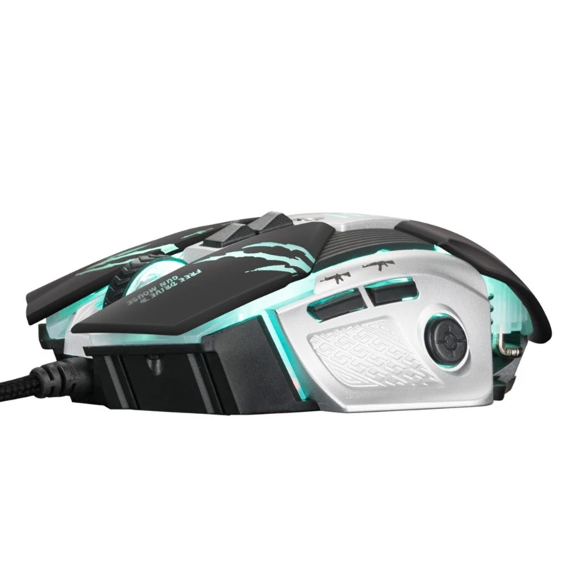

6 Gear DPI Adjustable Wired Programmable Mechanical Mouse RGB Breathing Light E65C