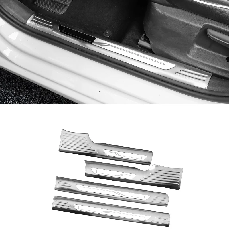Lsrtw2017 порог порога автомобиля из нержавеющей стали для Skoda Octavia a7 аксессуары для интерьера - Название цвета: inside silver silver