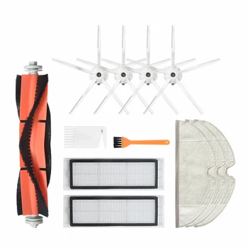 

4 Side Brush + 1 Roller Brush + 2 Filter Net + 3 Mop Cloths Pad for Xiaomi S50 S55 S60 T4 T6 Robot Vacuum Cleaner Replacement Pa