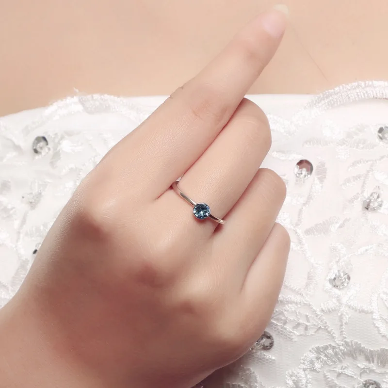 Bague Ringen 925 серебряные ювелирные изделия кольца для женщин простой стиль Открытие регулируемое созданное кварцевое кольцо День рождения свадебный подарок