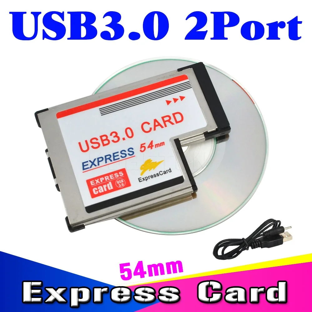 kebidumei USB3.0 to Expresscard Express Card Adapter 5Gbps Dual 2 Ports HUB PCI 54mm Slot ExpressCard For Laptop Notebook