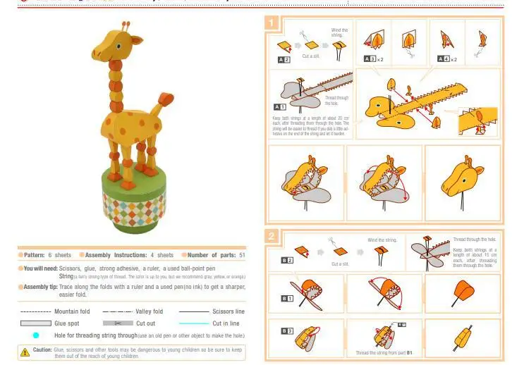 Пресс-игрушка жираф 3D бумажная модель игрушки родитель и ребенок DIY Детский сад деятельности ручной работы бумажный складной