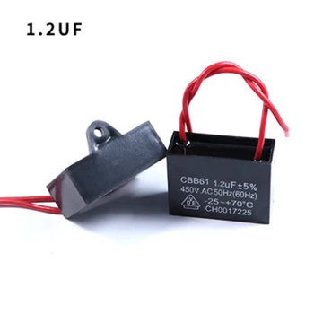 

2PCS 1.2UF 450V Fan Parts CBB61 Electric Fan Starting Capacitor for Gree, Midea, Haier,Siemens,Mitsubishi, Panasonic