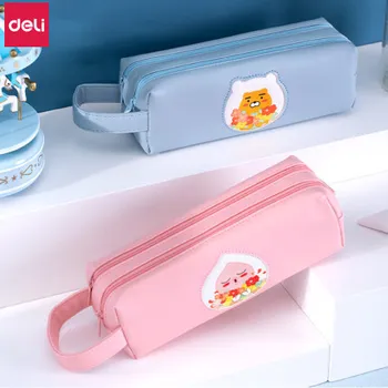 

Deli Pencil Bag Large Capacity Cute Kakao Pencil Pouch Korean Stationery Kawaii Bags Double Layer Oraganizer Irredescent Gifts
