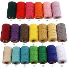 Corde torsadée 100% coton, ficelle colorée, cordon en macramé, pour fête, mariage, accessoire de décoration, DIY
