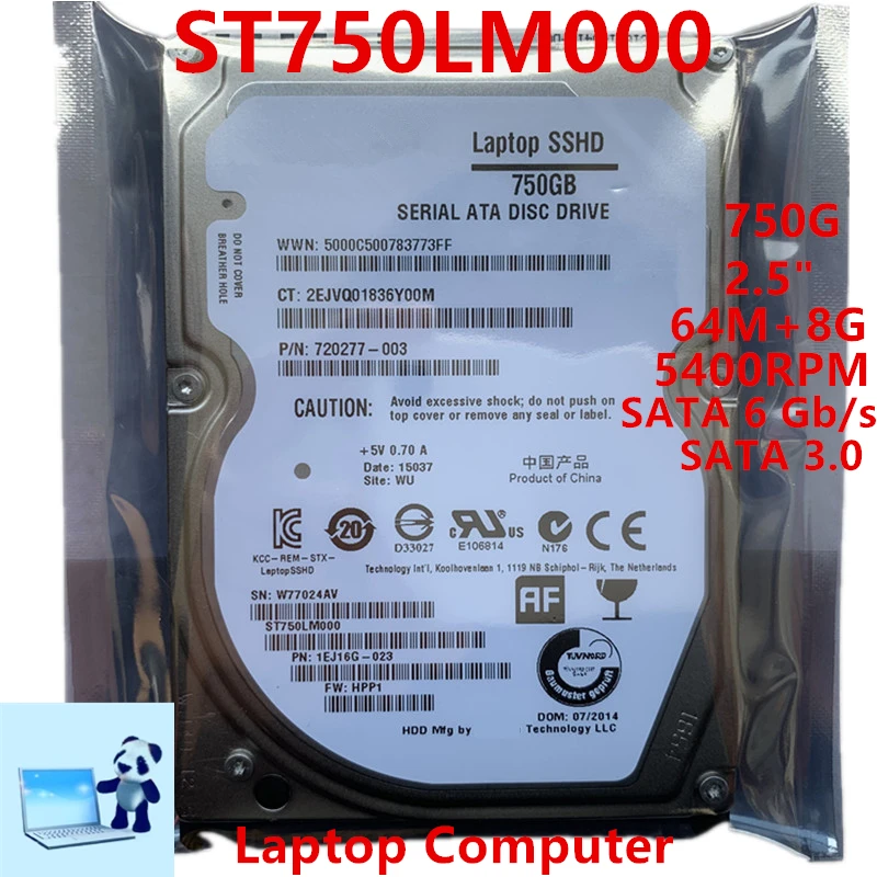 Новый оригинальный SSHD для Seagate 750GB 2 5 &quotSATA 6 ГБ/сек. 64MB + 8G 5400RPM внутреннего ноутбука
