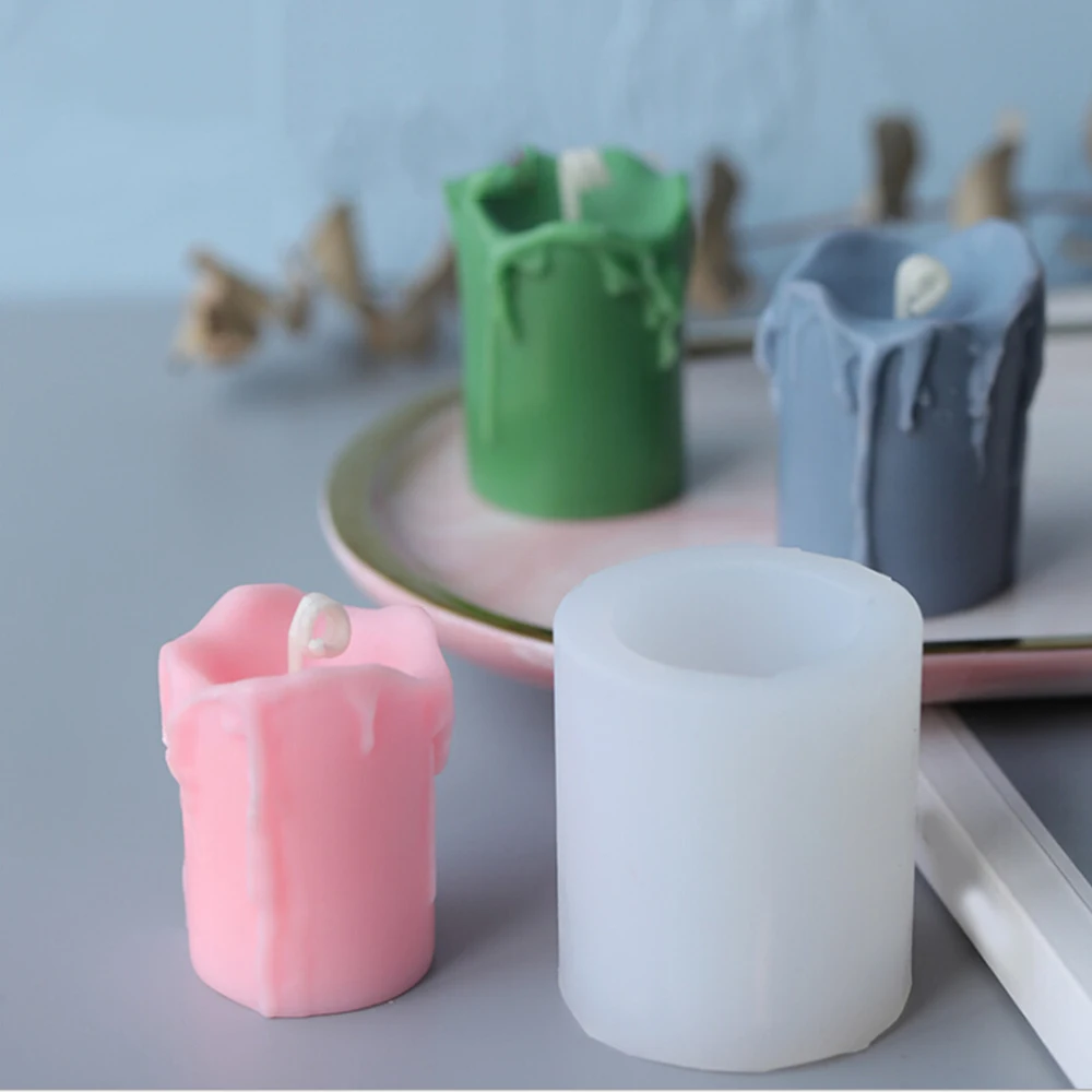 3D Силиконовые многоцветные формы для свечей, креативная Форма цилиндра, ручная работа, сделай сам, форма для свечей, форма для шоколада